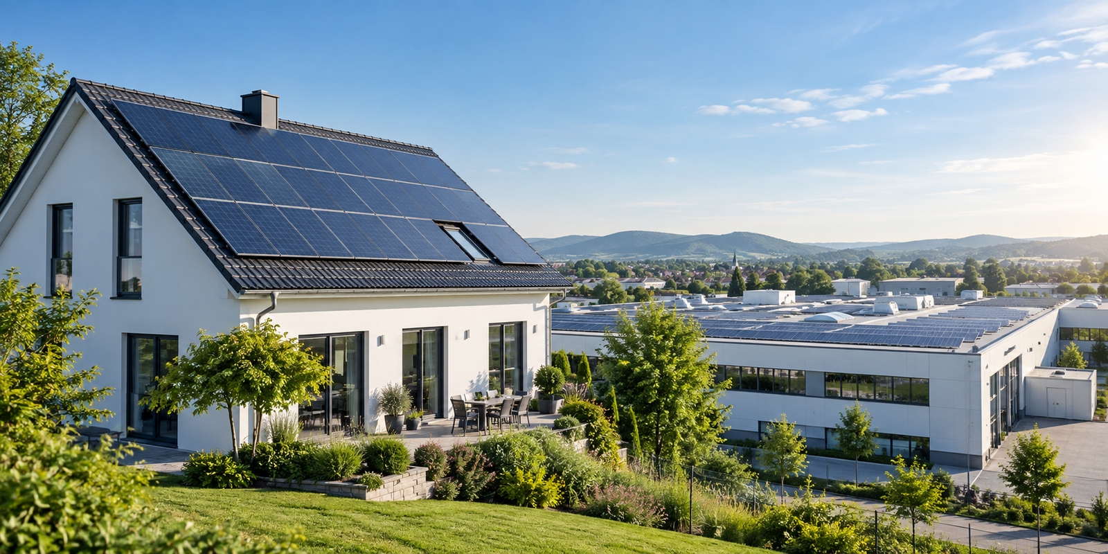 Dächer mit Solaranlagen